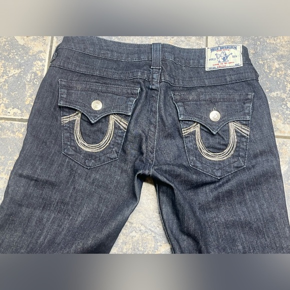 Vintage true religion made USA size 27 straight dark deep blue y2K jeans… - Picture 8 of 15